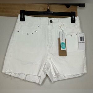 NWT MASON & BELLE ARDETTE HIGH RISE STUDDED RAW HEM SHORT SIZE 0